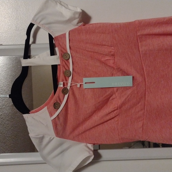 NWT Pink Off-the-shoulder Spring/Summer Dress - Picture 2 of 6